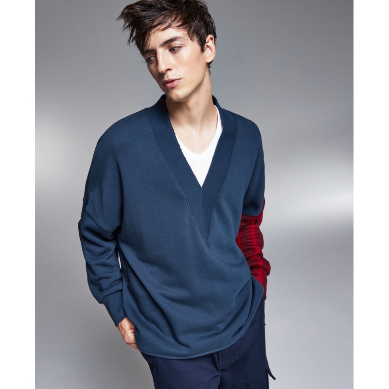 International Concepts Men's Colorblock V neck Sweater Dark Gray Medium