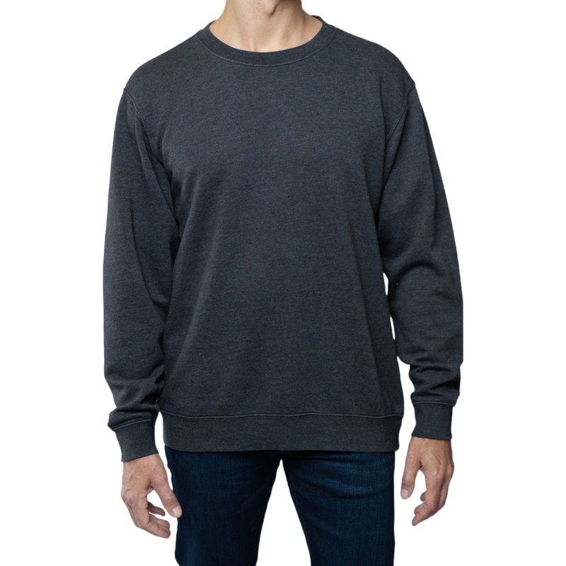 Lazer Men's Crewneck Burnout Fleece Sweatshirt Black 2XL