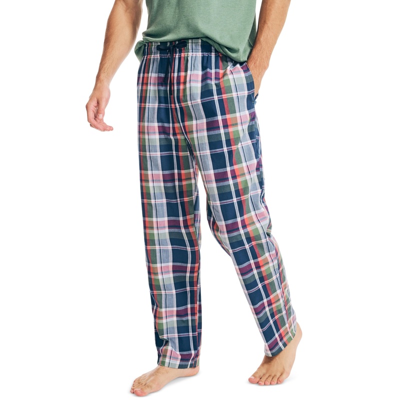 Nautica Men's Check Poplin Pajama Pants  Dark Ivy  Green Small