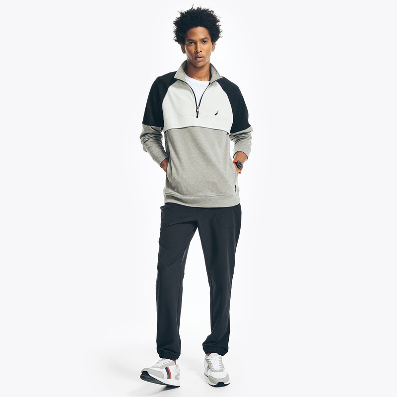 Nautica Navtech Quarter zip Sweatshirt Gray Size Medium