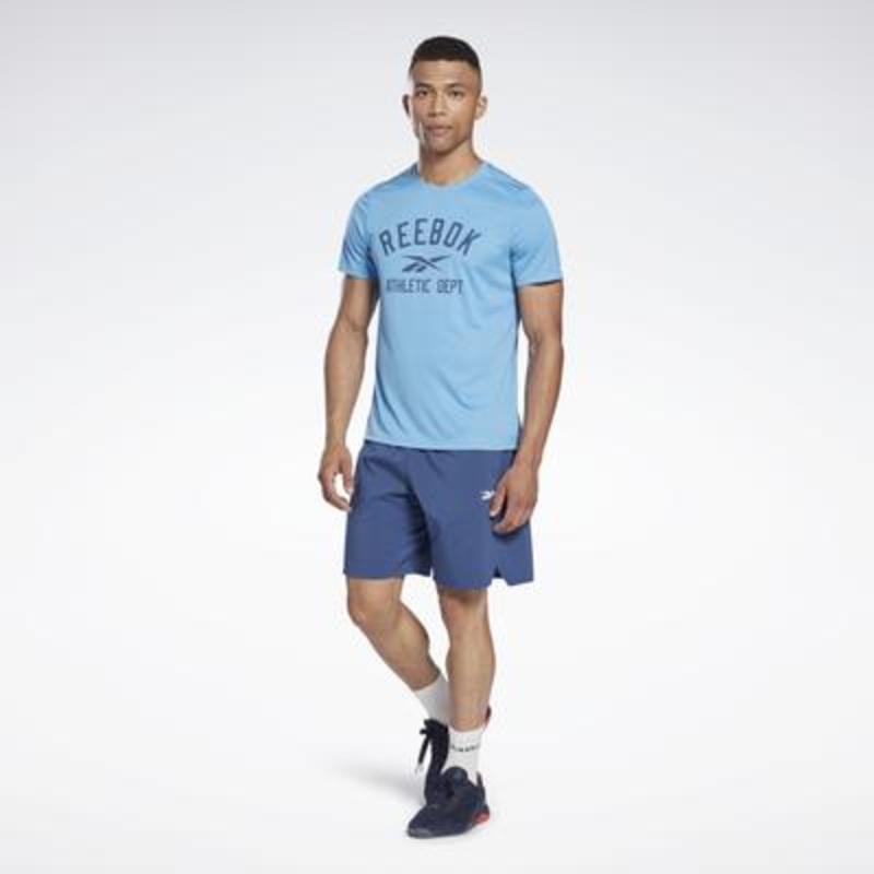 Reebok Men's Athletic Graphic Tshirt  Blue Medium