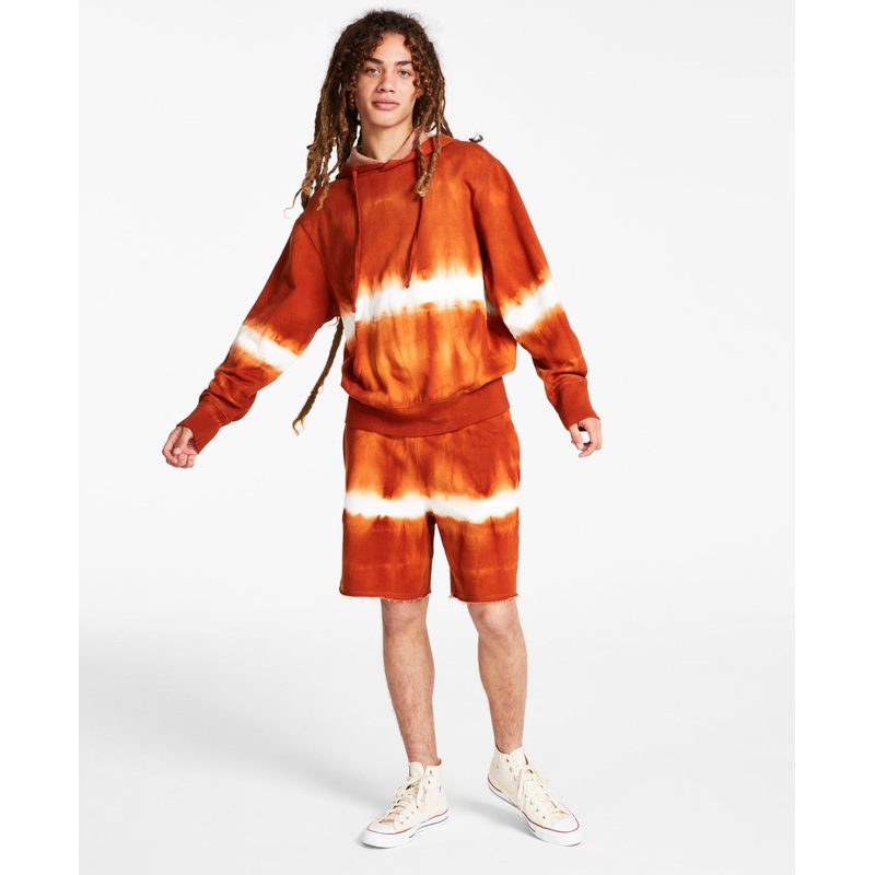 Sun + Stone Men's Shibori Hoodie  Caramel Cafe Brown XL