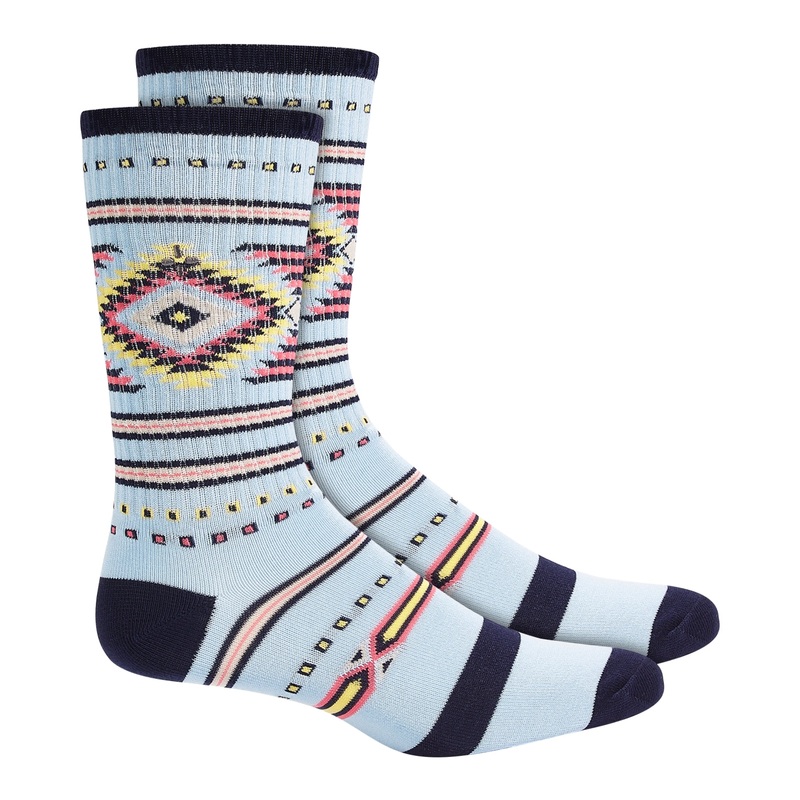 Sun + Stone Mens Aztec Crew Socks Dark Blue One Size