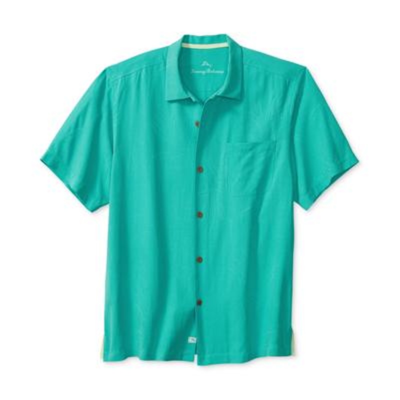 Tommy Bahama Men's Weekend Tropics Silk Shirt  Ming Jade Teal XXXL