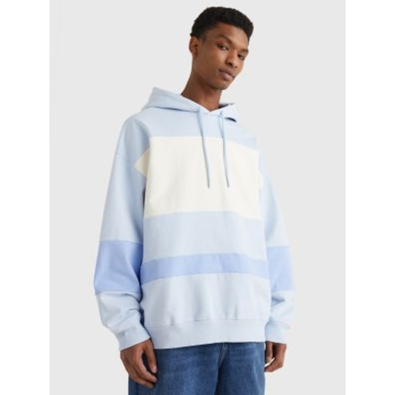 Tommy Jeans Men's Color Blocked Hoodie Sweatshirt XXL Blue