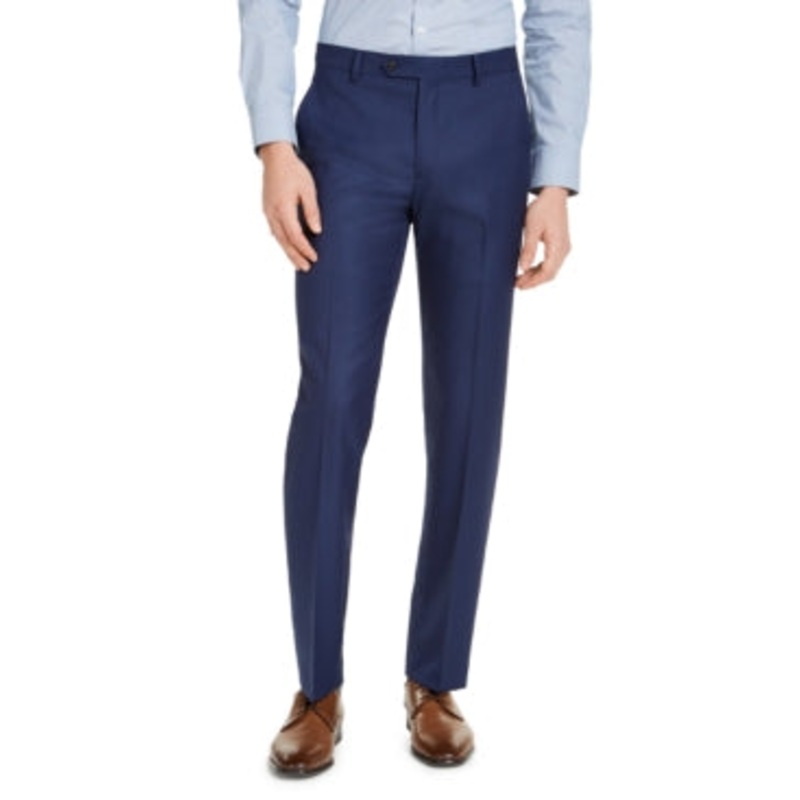 Alfani Mens Slim fit Dress Pants 38 / 30 Blue Solid Stretch