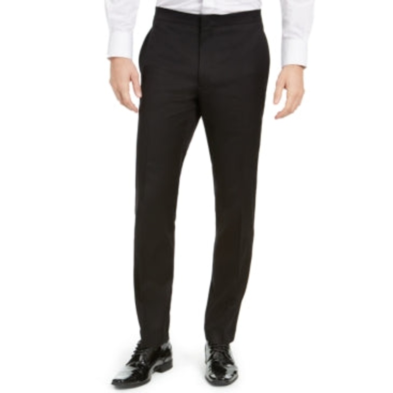 Alfani Mens Slim fit Tuxedo Dress Pants 32 / 30 Black Solid Stretch