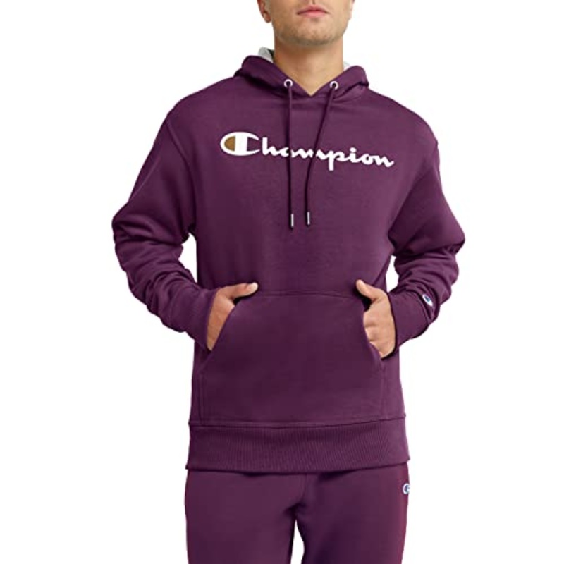 Champion Men's Power-blend Graphic Hoodie Small Dark purple