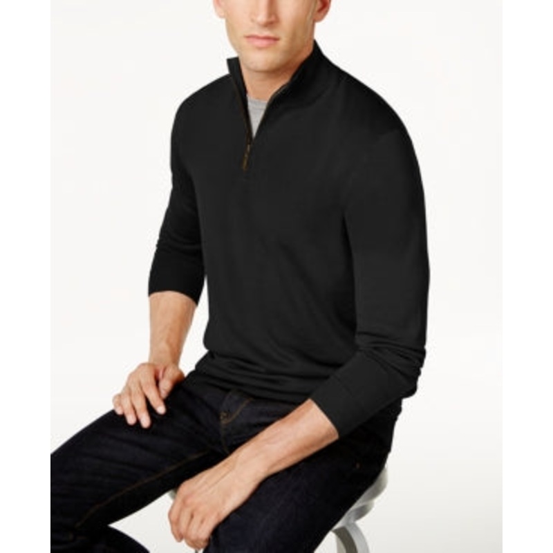 Club Room Men's Merino Wool Sweater  Black Medium