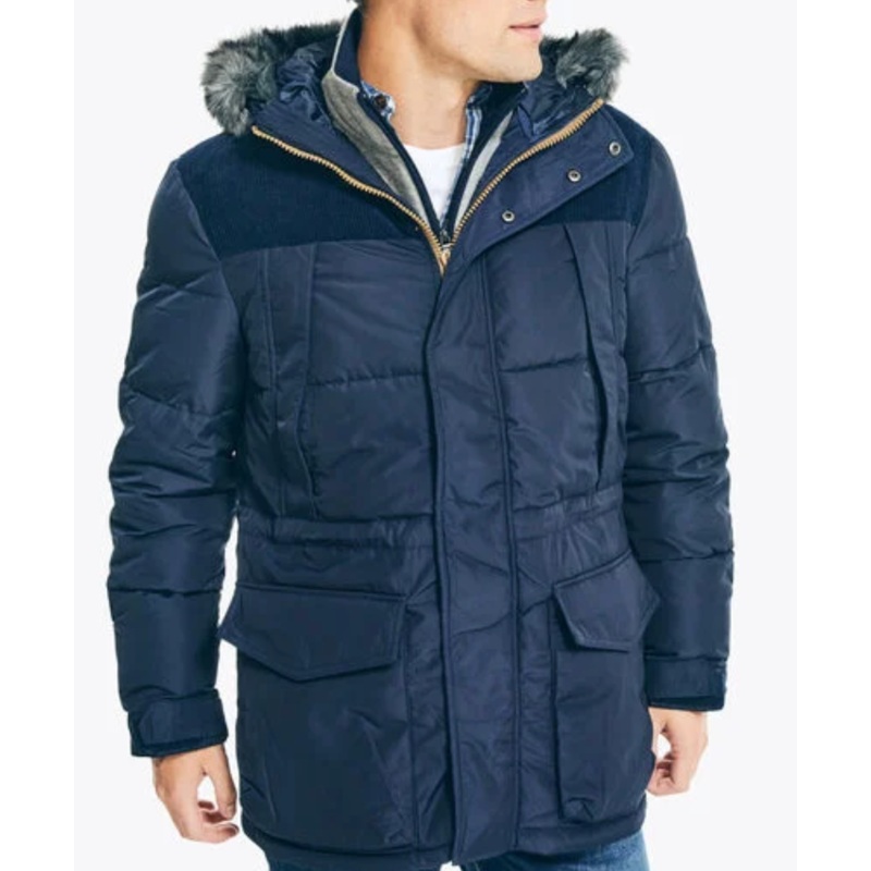 Nautica Men's Tempasphere Parka Coat Navy Blue Jacket XL