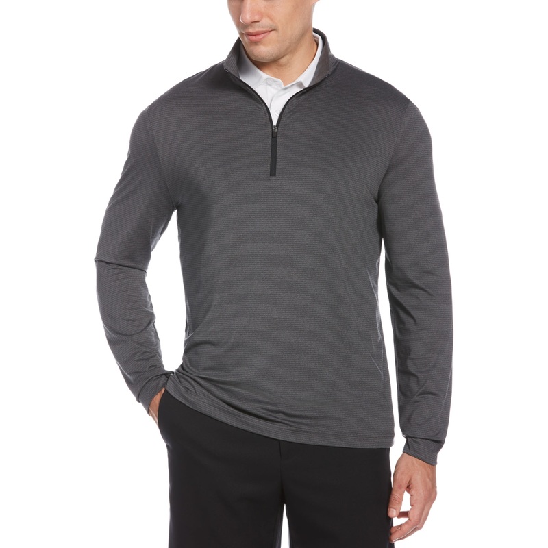 PGA Tour Men's Sun Shade Stretch Quarterzip Golf Pullover Black XL