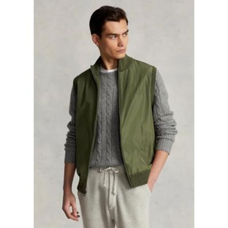 Polo Ralph Lauren Men's Hybrid Sweater Vest  Army Olive Heather  Green Large