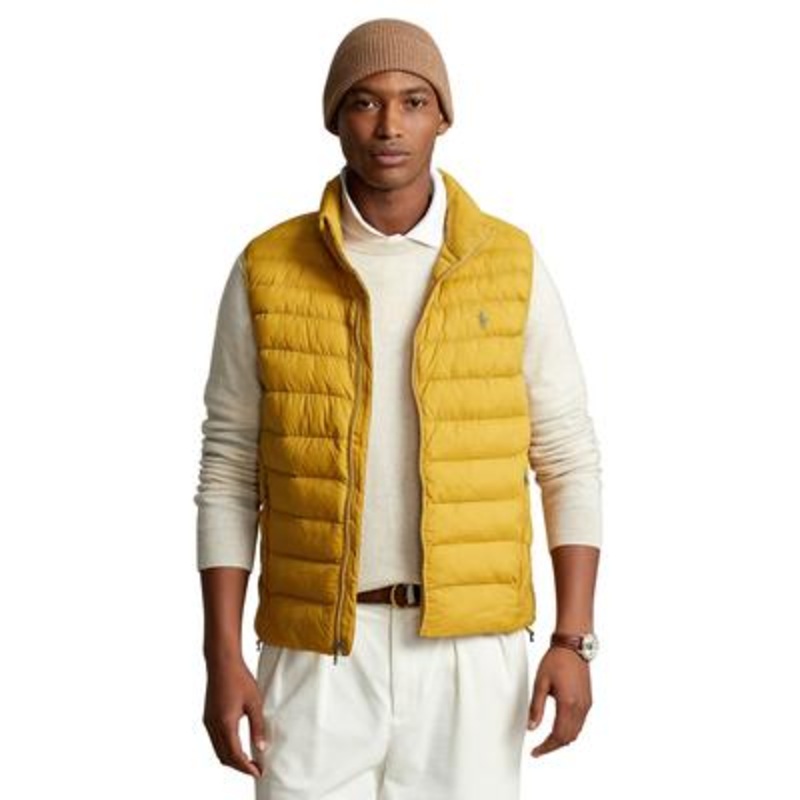 Polo Ralph Lauren Men's Packable Quilted Vest  Gold XS