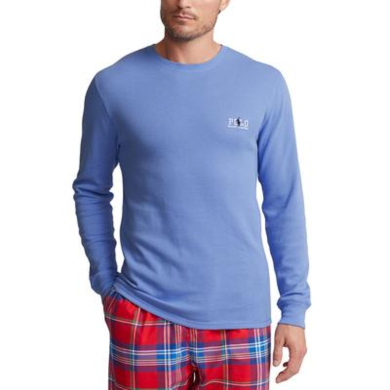 Polo Ralph Lauren Men's Waffle Longsleeve Pajama Shirt  Blue  Size Small