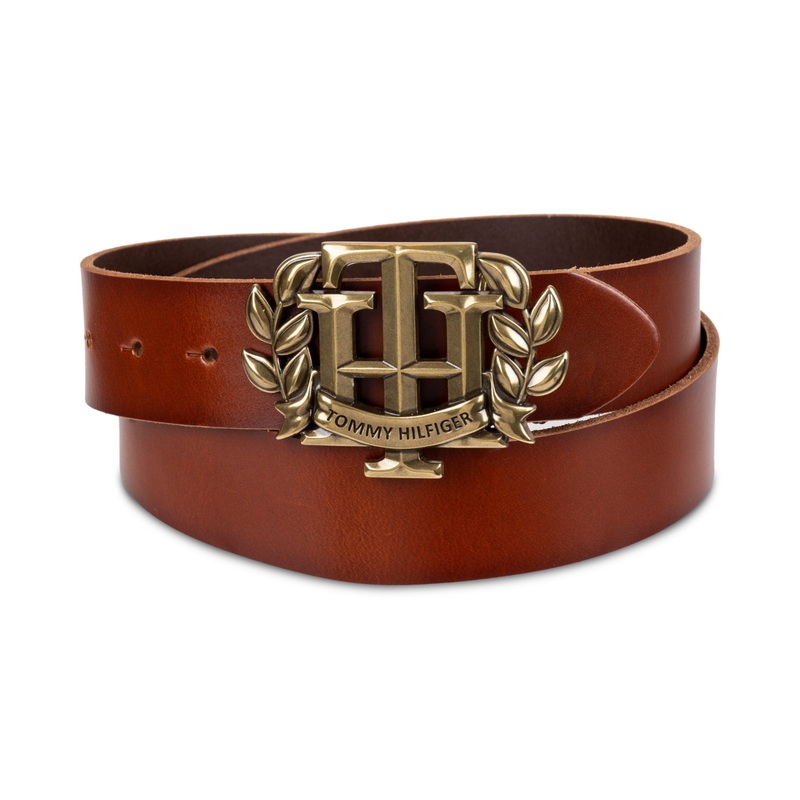 Tommy Hilfiger Men's Iconic Leather Belt  Dark Beige Large