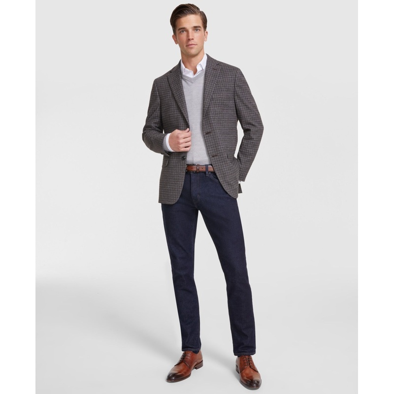 Tommy Hilfiger Mens Modern fit Sport Coat Blazer 44 L Grey Check