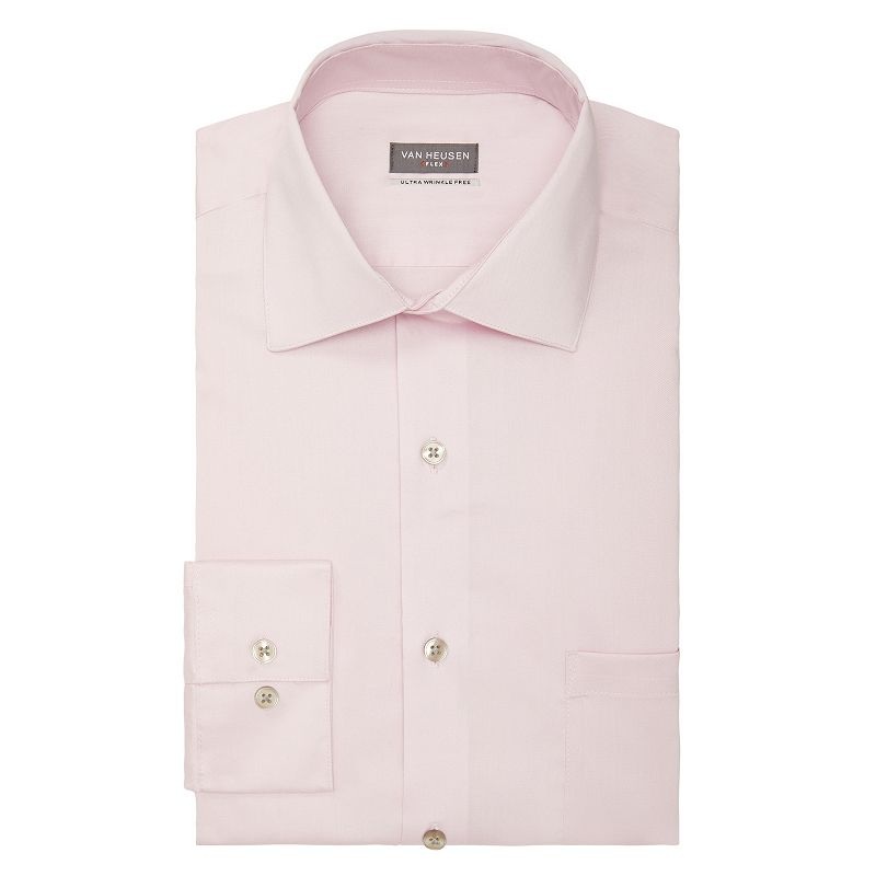 Van Heusen Men's Regularfit Ultraflex Dress Shirt  Pink Mist  Size 15 15.5