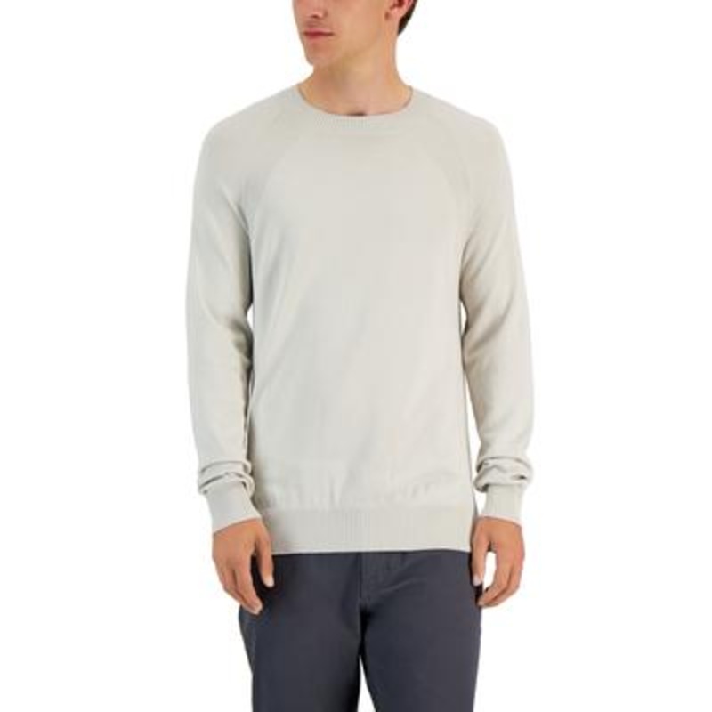 Alfani Men's Ribbed Raglan Sweater Small Moonstruck Beige