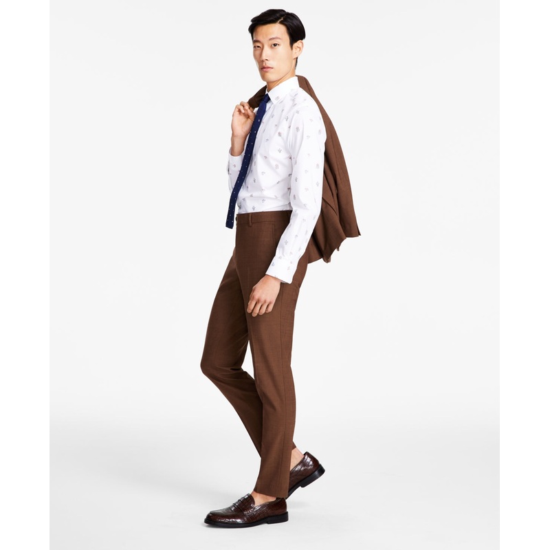 Bar Iii Mens Slim fit Dress Pants 32 / 34 Brown Solid