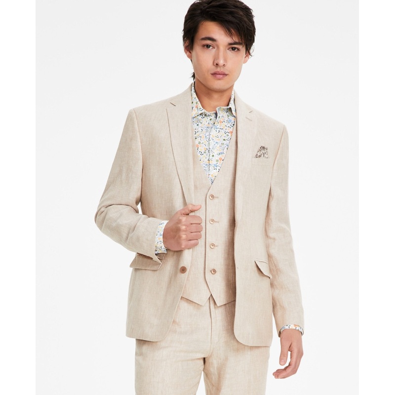 Bar Iii Mens Slim fit Suit Jacket Blazer 40 S Beige