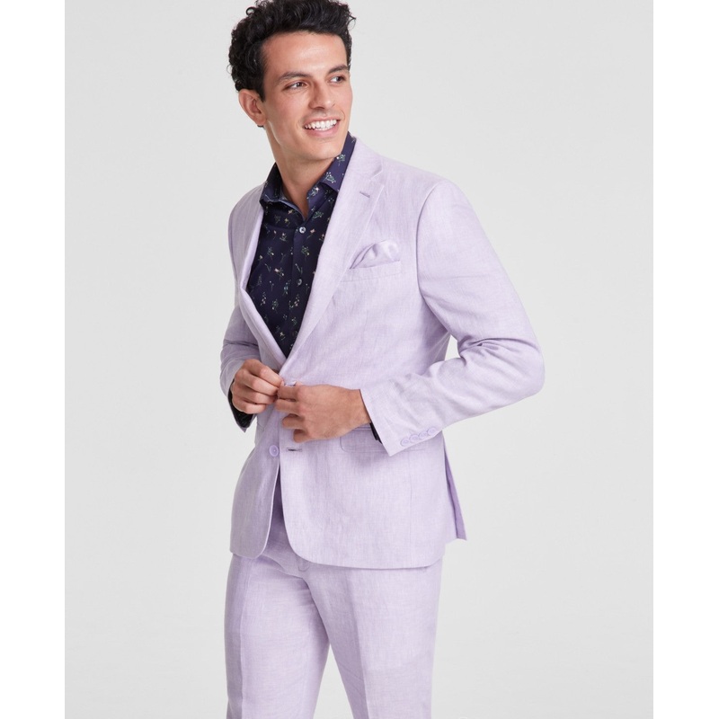 Bar Iii Mens Slim fit Suit Jacket Blazer 42 S Purple Solid