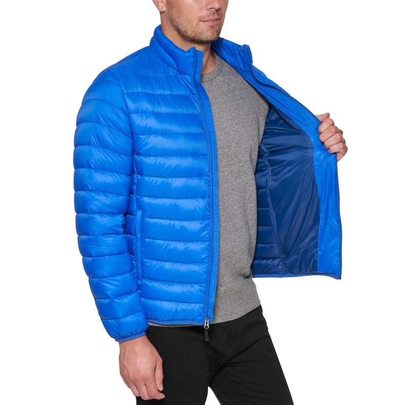 Club Room Men's Down Packable Puffer Jacket Blue  Blue Xl