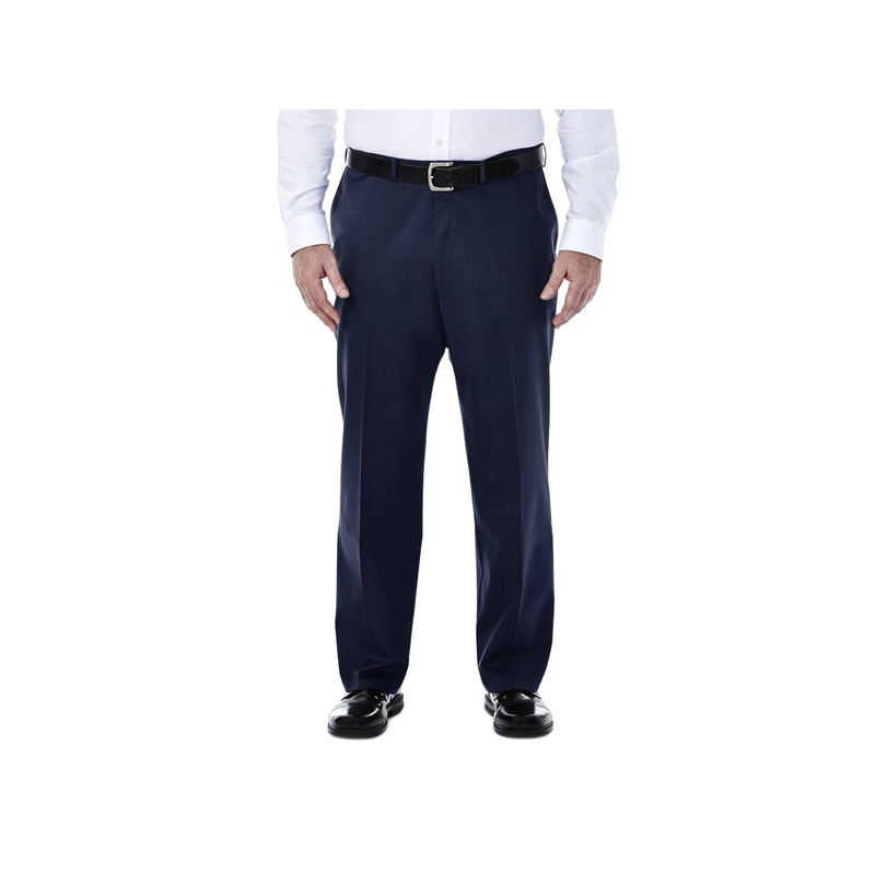 Haggar Men's Big and Tall No Iron Khaki Pants Dark Navy 46X29