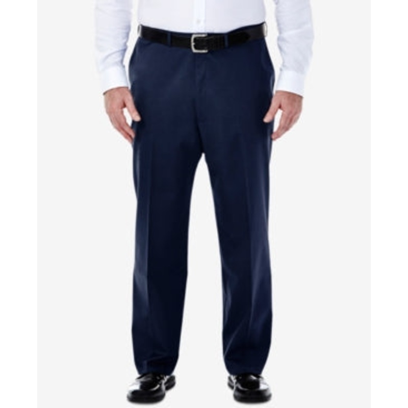 Haggar Men's Big & Tall No Iron Khaki Pants Dark Navy 46X30