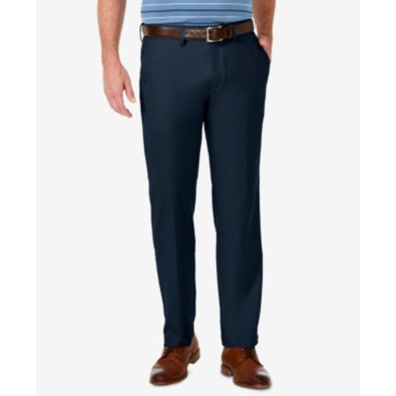 Haggar Men's Cool 18 Pro Navy Casual Pant 34X30