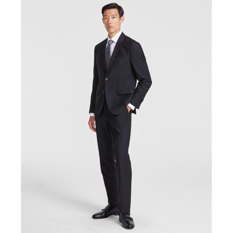 Hugo Boss Mens Modern fit 2 Piece Suit 44 R Black Solid
