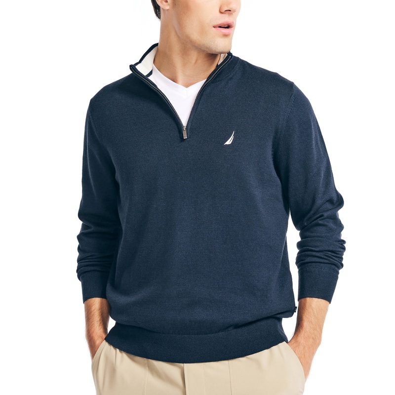 Nautica Men's Navtech Quarter Zip Sweater Dark Blue 3XL