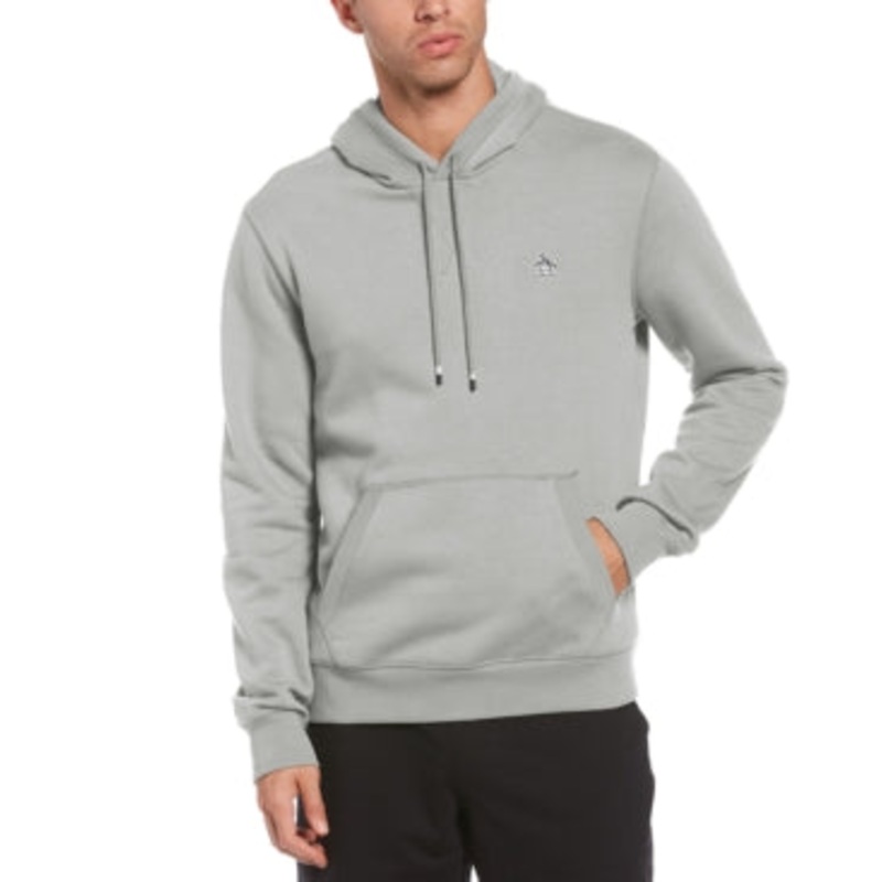 Original Penguin Long Sleeve Sticker Pete Pullover  Sweatshirt Medium Gray