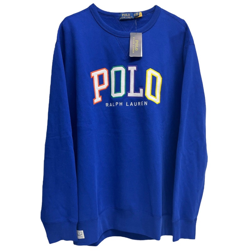 Polo Ralph Lauren Men's The Rl Fleece Logo Sweatshirt Large Blue