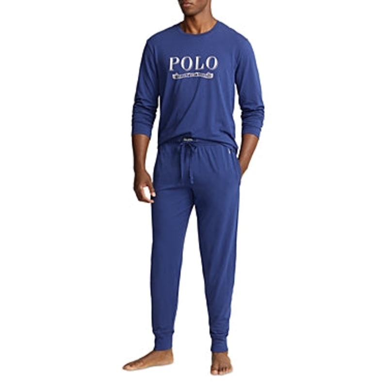 Ralph Lauren Polo Dark Blue Cotton Blend Pajama Set Medium Shirt Pants