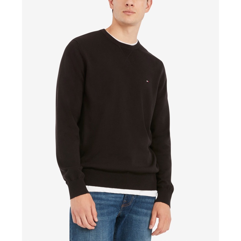 Tommy Hilfiger Men's Black Signature Crew Neck Sweater  3Xl