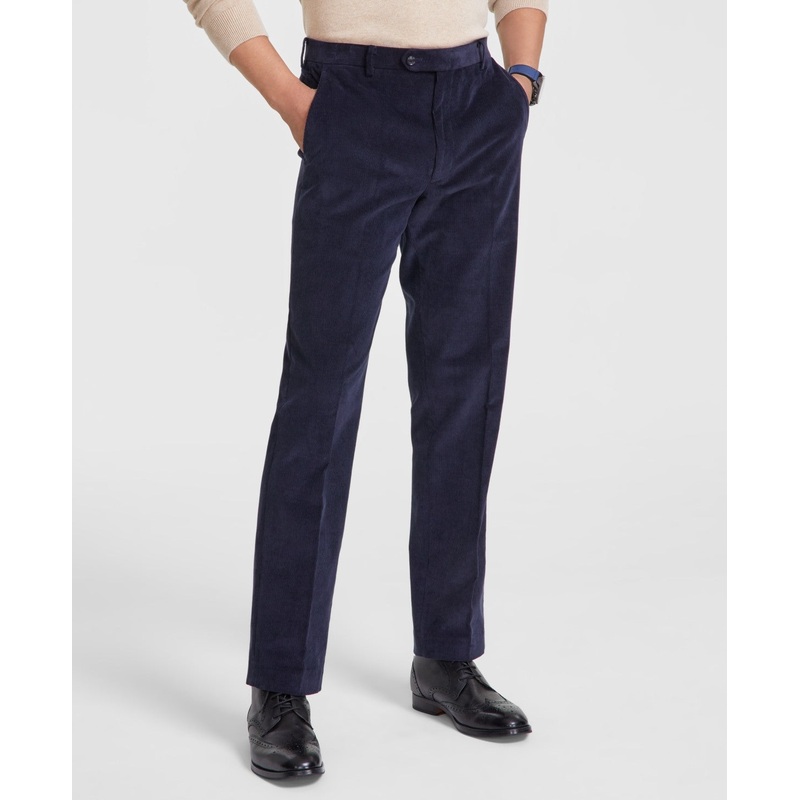 Tommy Hilfiger Mens Modern fit Casual Corduroy Pants 33 / 30 Blue Solid