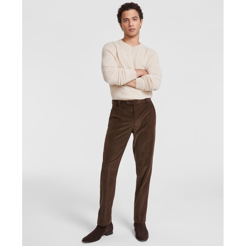 Tommy Hilfiger Mens Modern fit Casual Corduroy Pants 33 / 30 Brown Solid