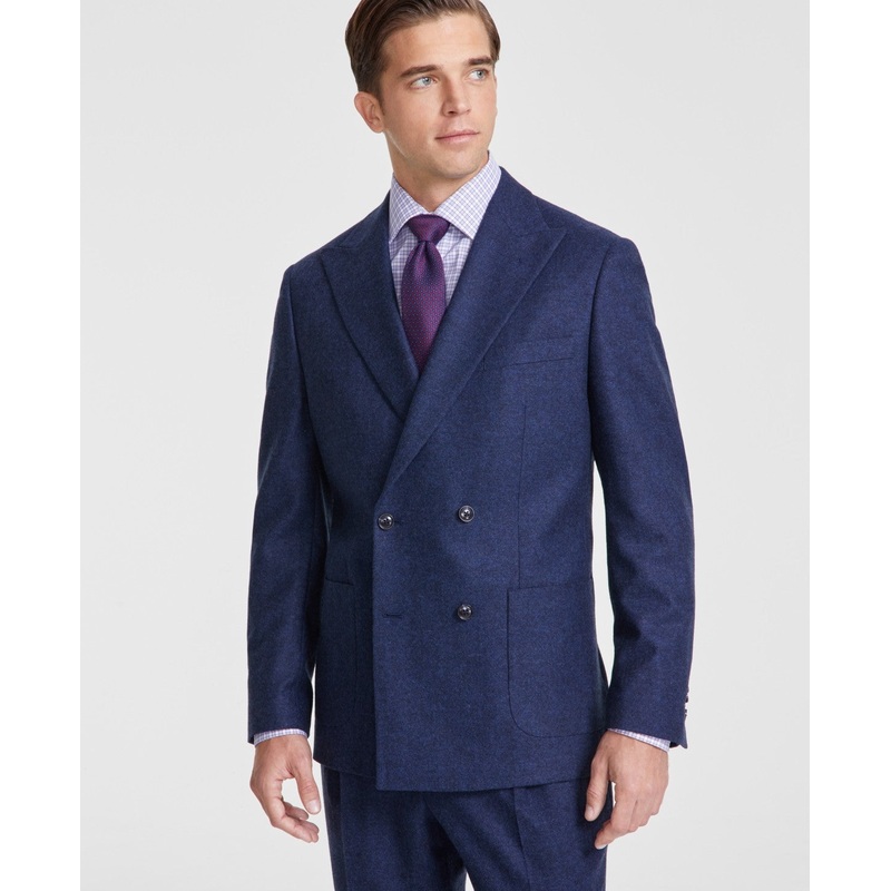Tommy Hilfiger Mens Modern fit Double Breasted Suit Jacket Blazer 46 R Blue