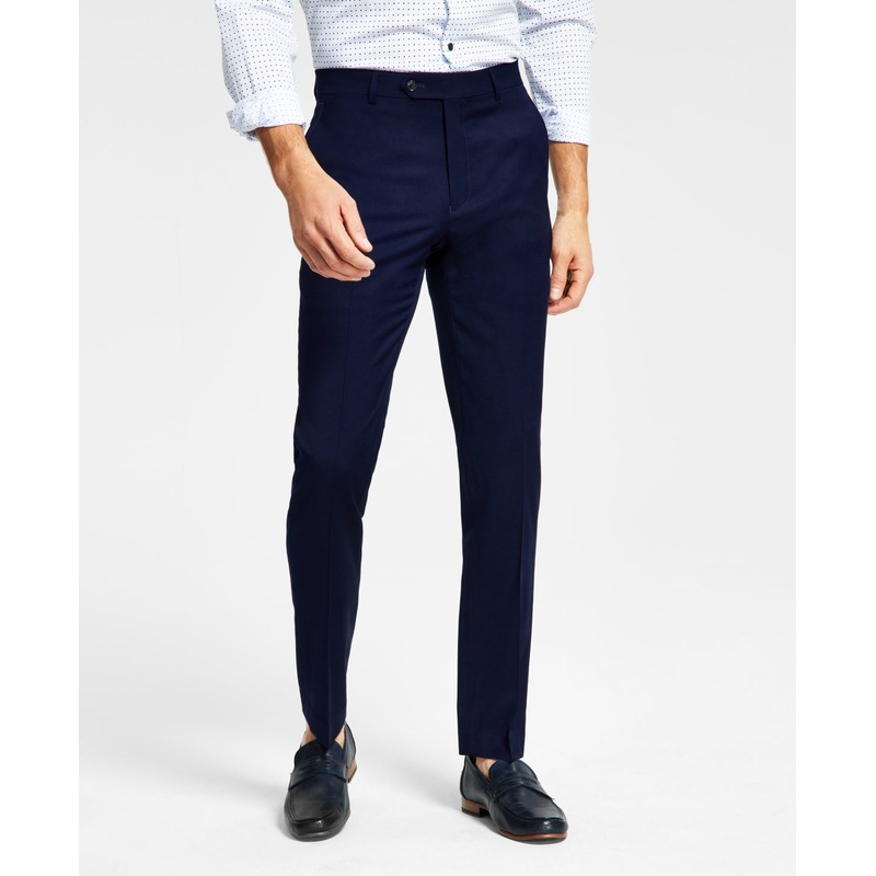 Tommy Hilfiger Mens Modern fit Dress Pants 33 / 32 Blue Solid Stretch