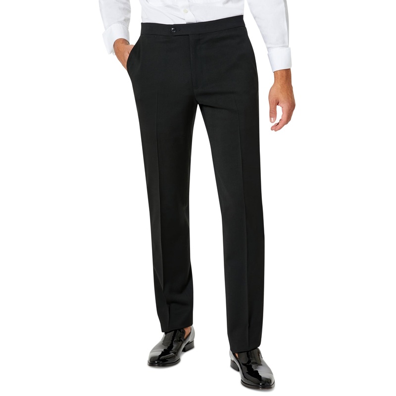Tommy Hilfiger Mens Modern fit Dress Pants 40 / 32 Black Solid Stretch
