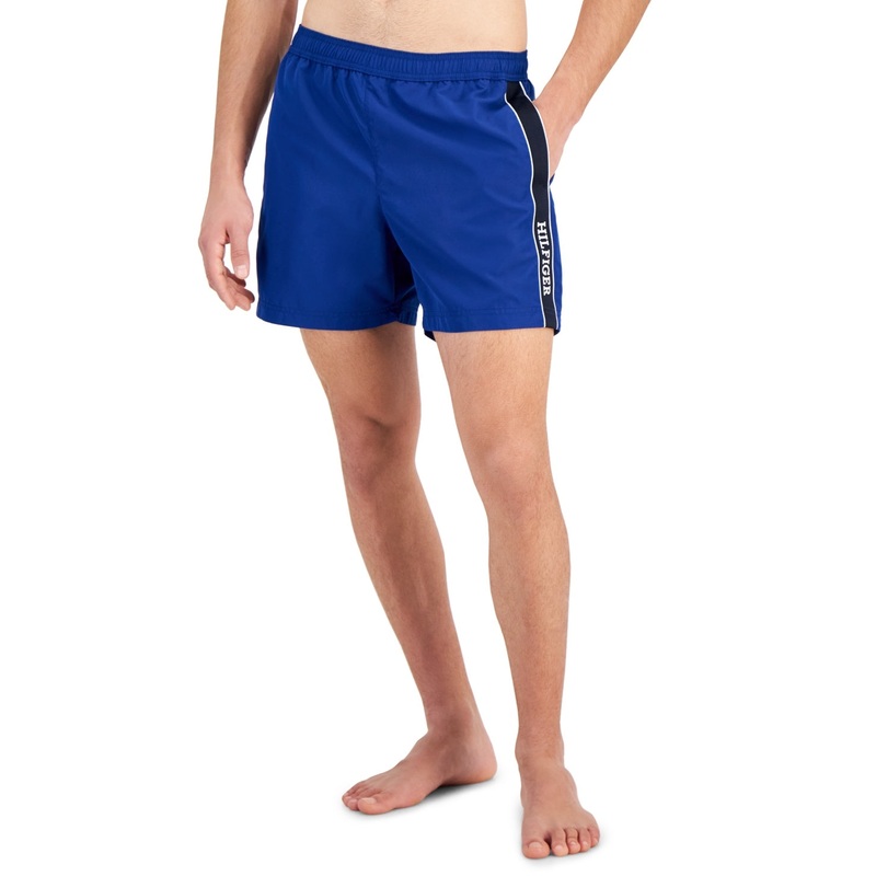 Tommy Hilfiger Mens Regular fit Swim Trunks Swimwear Large / 5 Blue Solid
