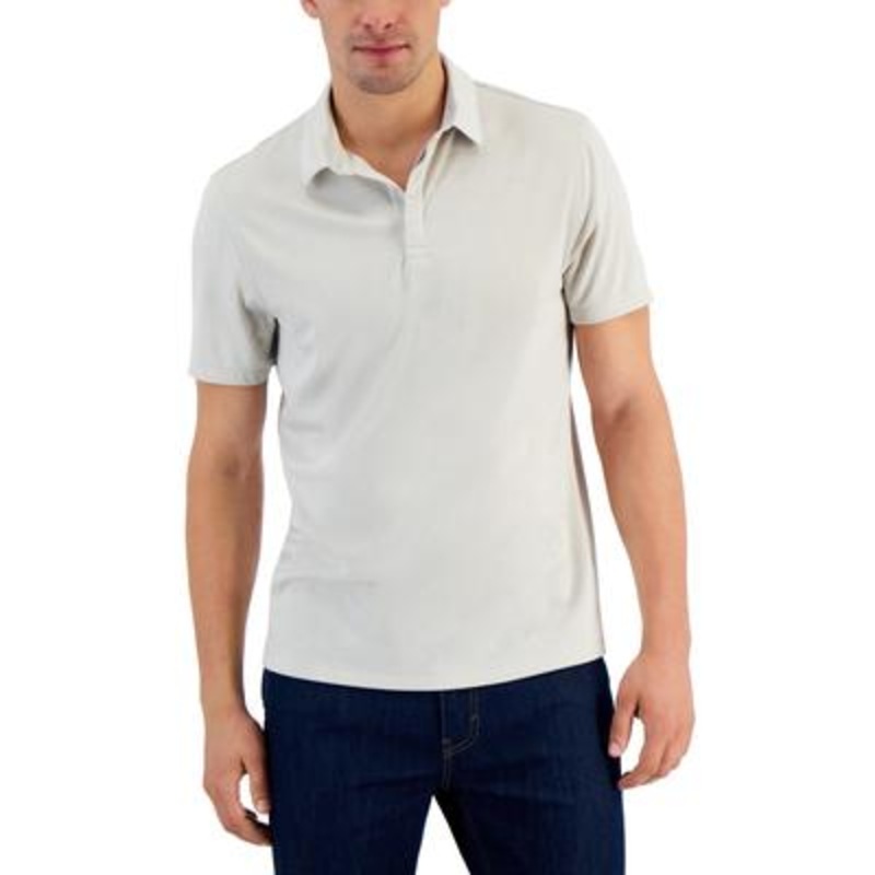 Alfani Men's Alfatech Stretch Solid Polo Shirt  Moonstruck Lt Beige XL