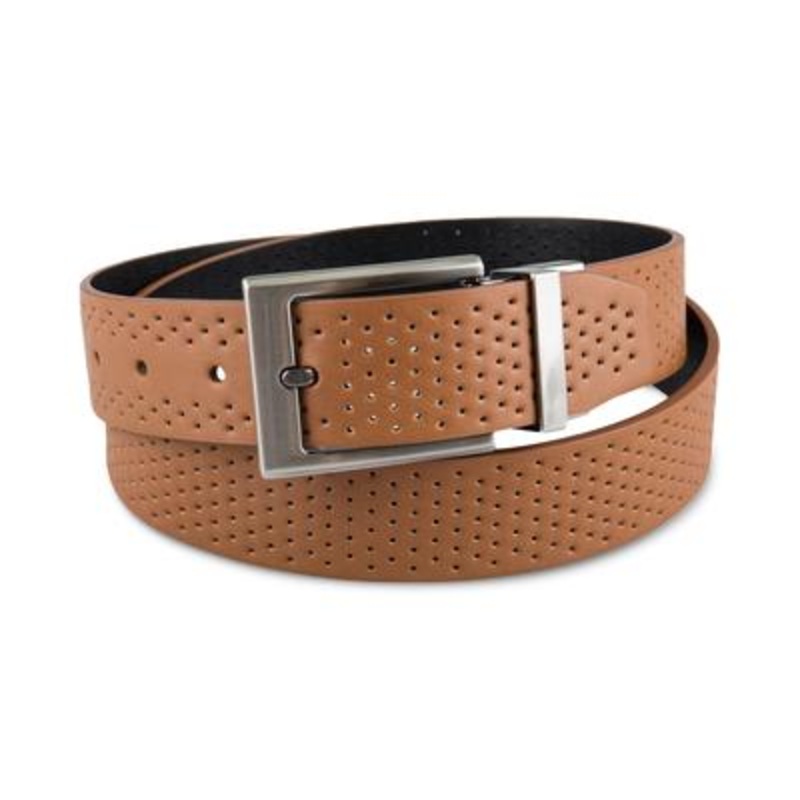 Alfani Men's Reversible Perforated Belt Tan Black Large