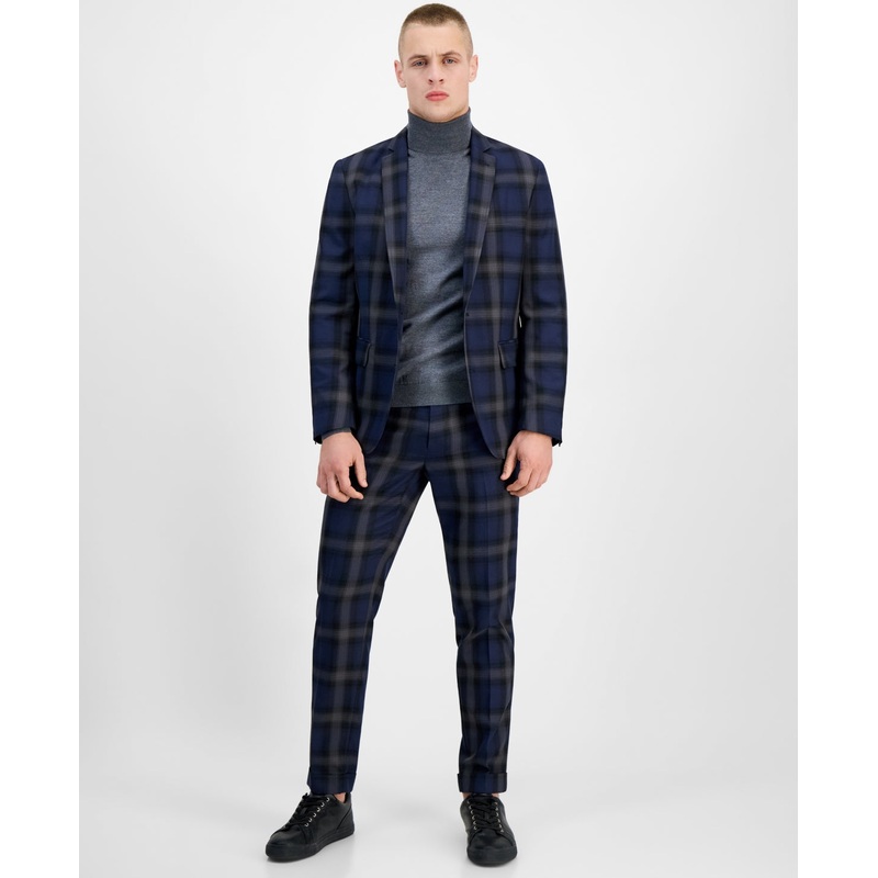 International Concepts Men's Slim Fit Long Sleeve Suit Jacket Dark Blue Xs