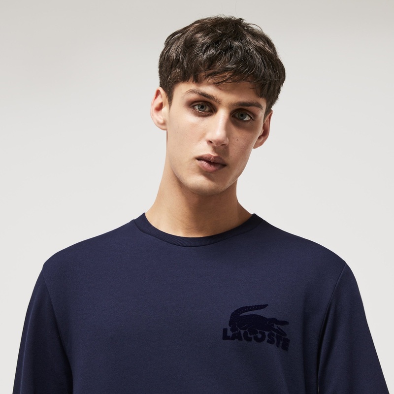 Lacoste Men's Cotton Lounge Sweatshirt Navy Large