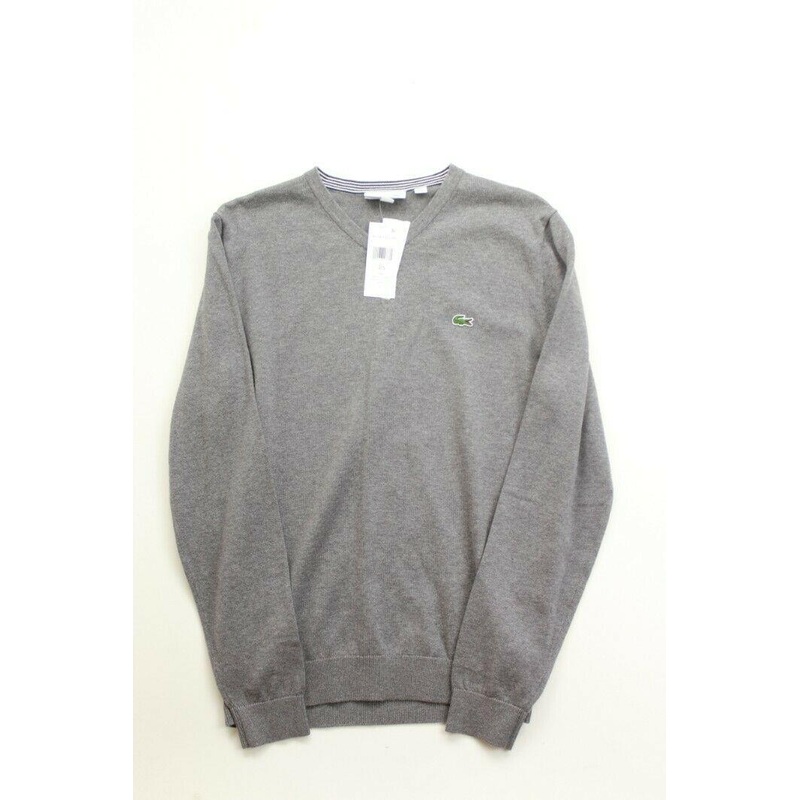 Lacoste Men's Regular Fit V-Neck Sweater 4 / Medium Grey