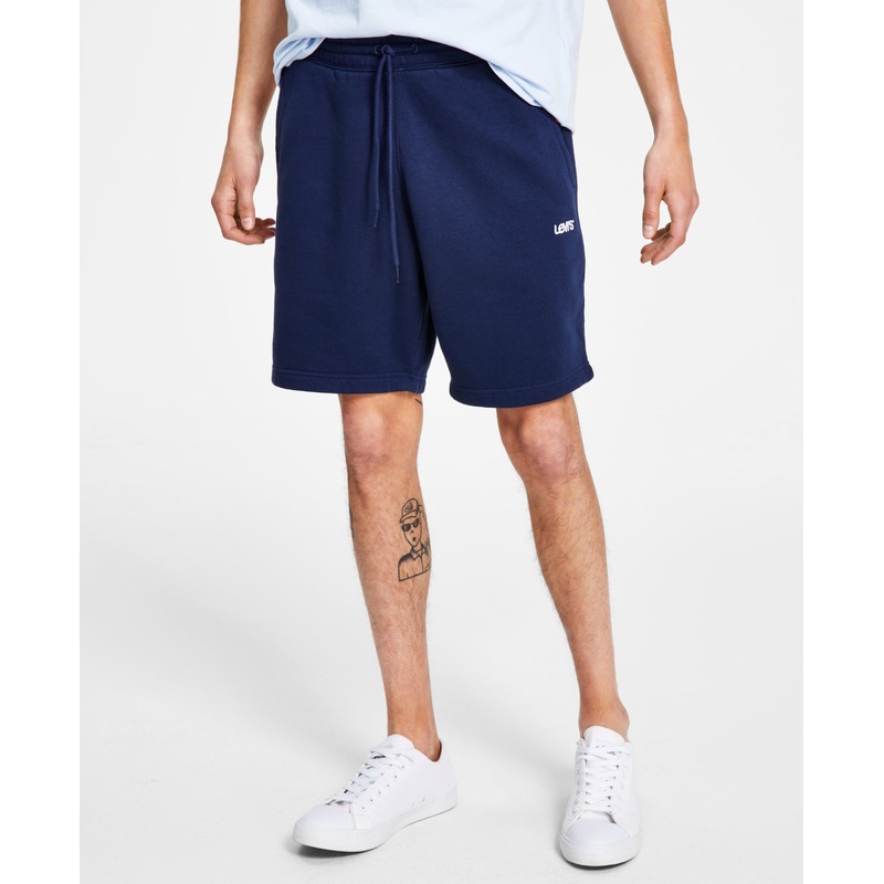 Levi's Men's Navy Blue Large Fleece Lounge Shorts