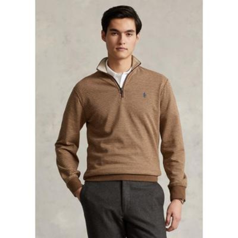 Polo Ralph Lauren Mens Quarter Zip Pullover Dark Brown 2XL