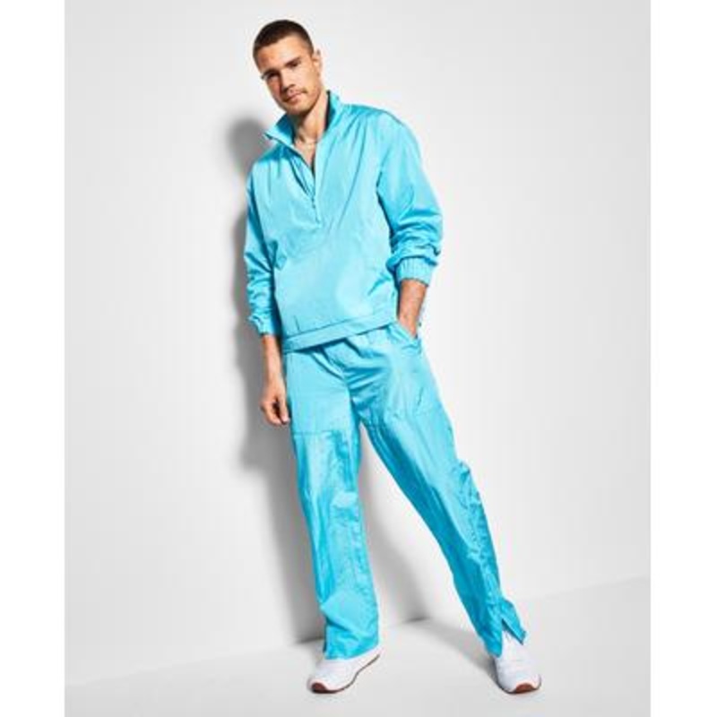 Royalty by Maluma Mens Relaxed Fit 1/2 Zip Track Jacket SCUBA BLUE Small