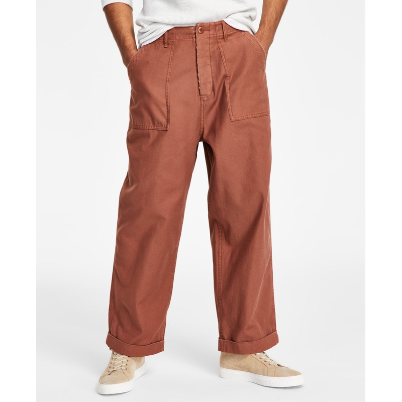 Sun + Stone Men's James Regular Fit Utility Pants  Brown 30" Reg